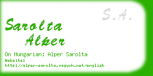 sarolta alper business card